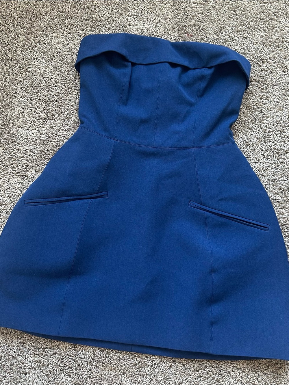 Oh Polly Strapless Navy Blue Mini Dress - Picture 2 of 6